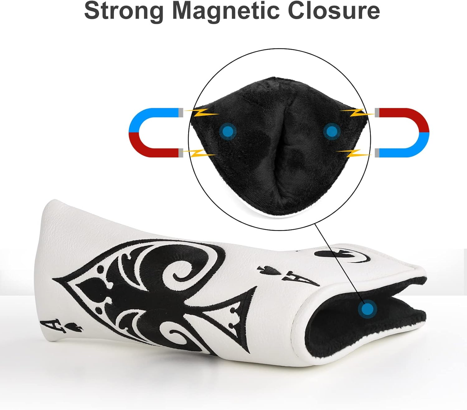 Gonafit Golf Blade Putter Head Cover Headcover Synthetic Leather Magnetic Closure for Scotty Cameron Odyssey Ping White image number 3