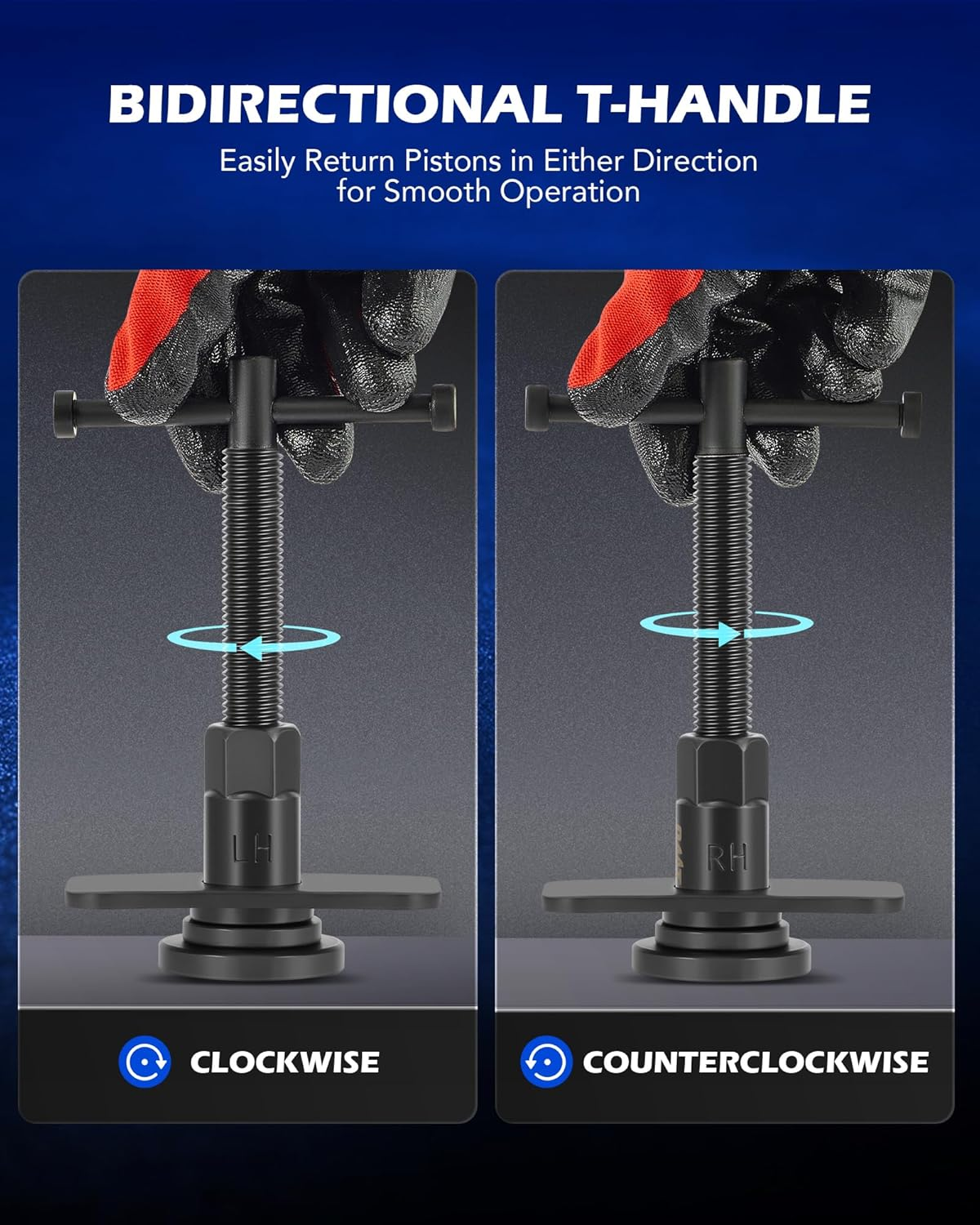 Orion Motor Tech Disc Brake Pad and Caliper Service Tool Kit | Professional Disc Brake Caliper Compression Tool Kit | Universal Disc Brake Caliper and Piston Wind Back Tool Set with Case