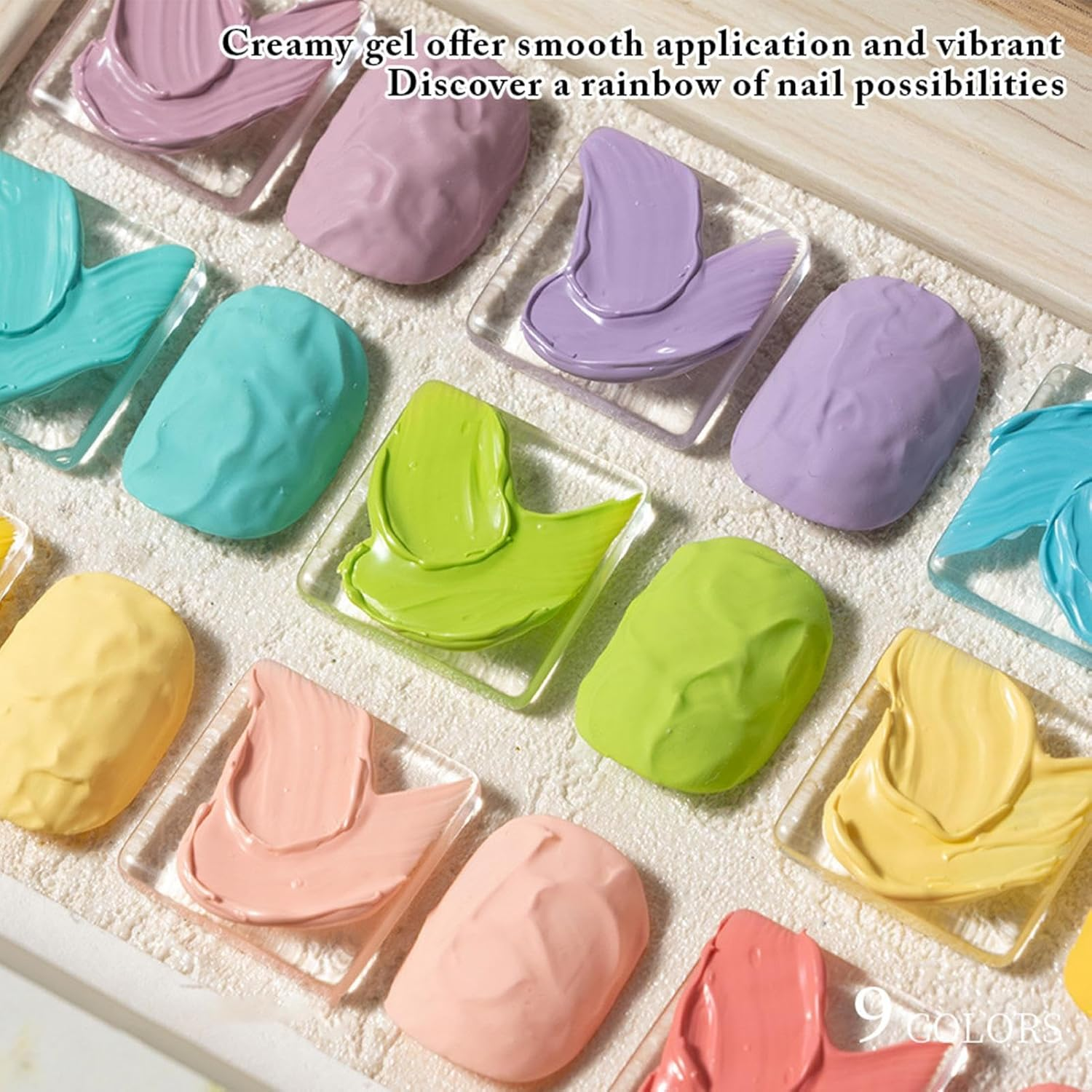 Patting Gel - 9 Colors Gradient Gel Nail | Long-Lasting Rainbow Beauty Care Solid Manicure Art for Summer Spring Vacation image number 2