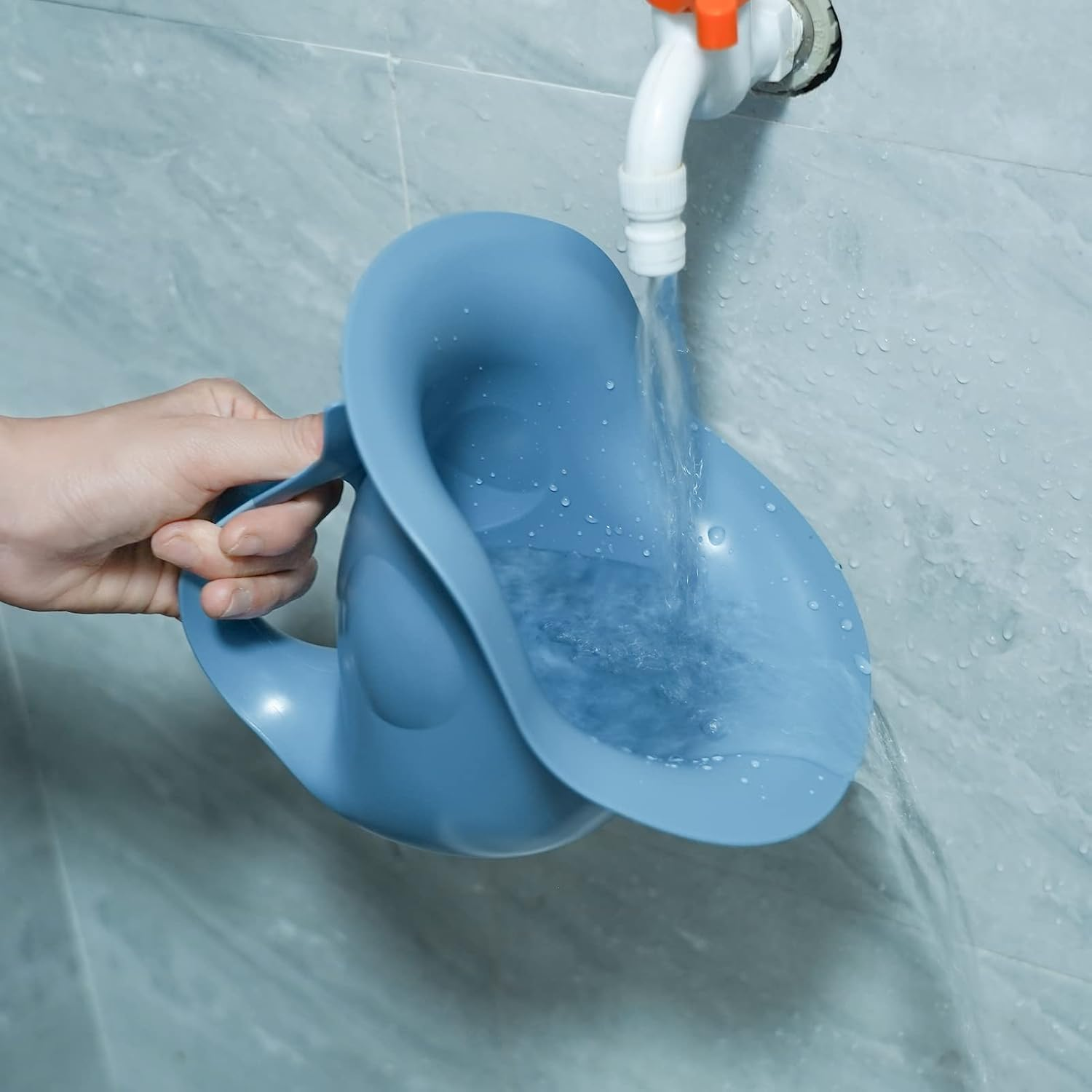 Newborn Baby Potty- the Diaper-Free Solution for Indoor & Outdoor Elimination Communication; Cute Fish Design (Blue) image number 3