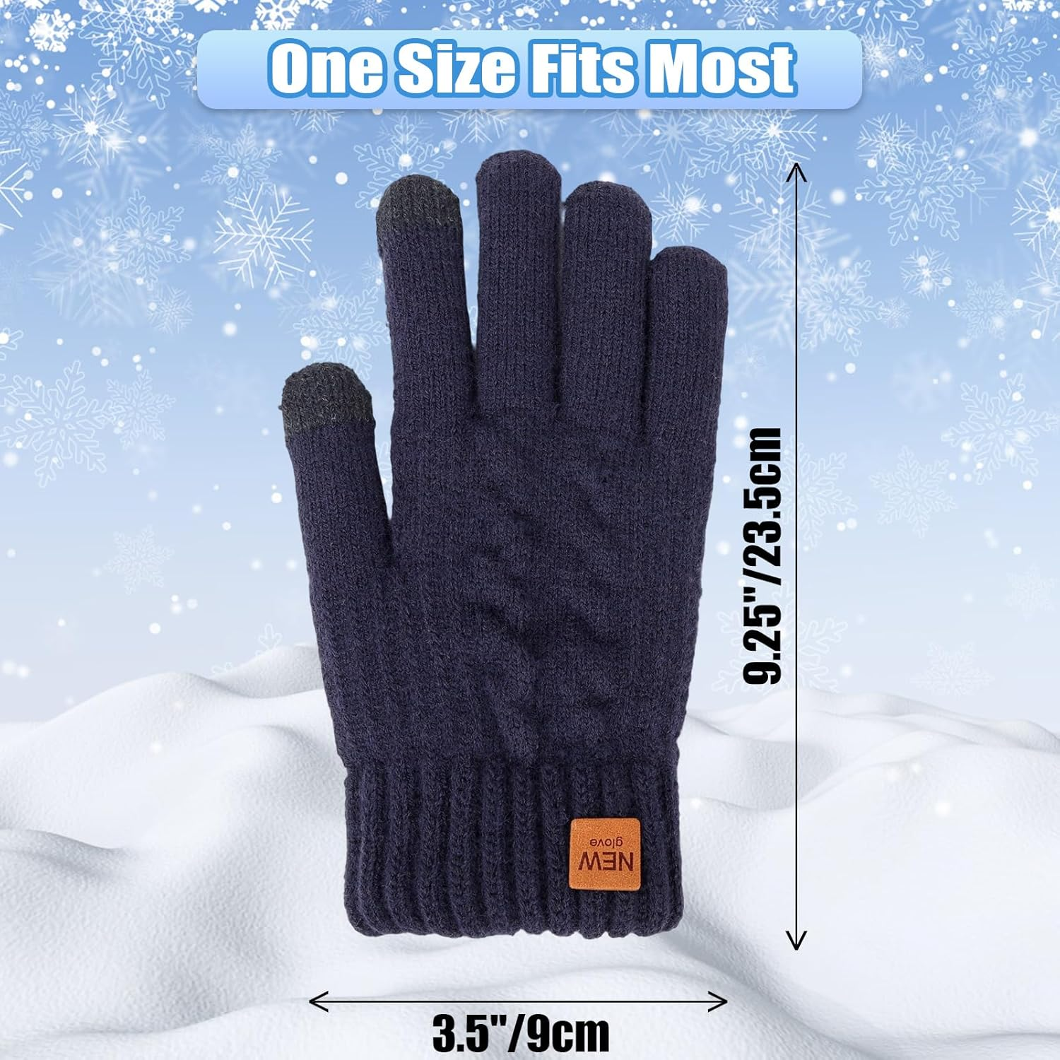 Women'S Warm Plush Winter Touchscreen Gloves - Fleece Lined, 9Cm Elastic Cuff, 23.5Cm Long, Stylish Cold-Weather Gloves for Ladies image number 4