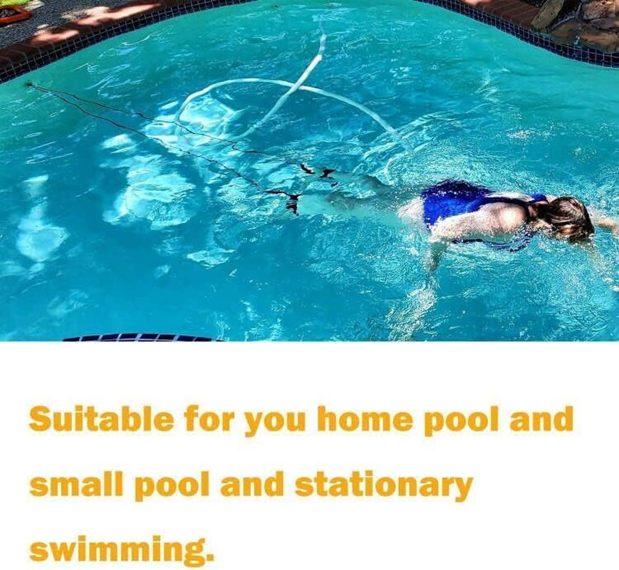 R&B Zone Swim Ankle Strap Stationary Swimmer Swim Lap,Training Leash with Bungee Rope, Aluminum Hook