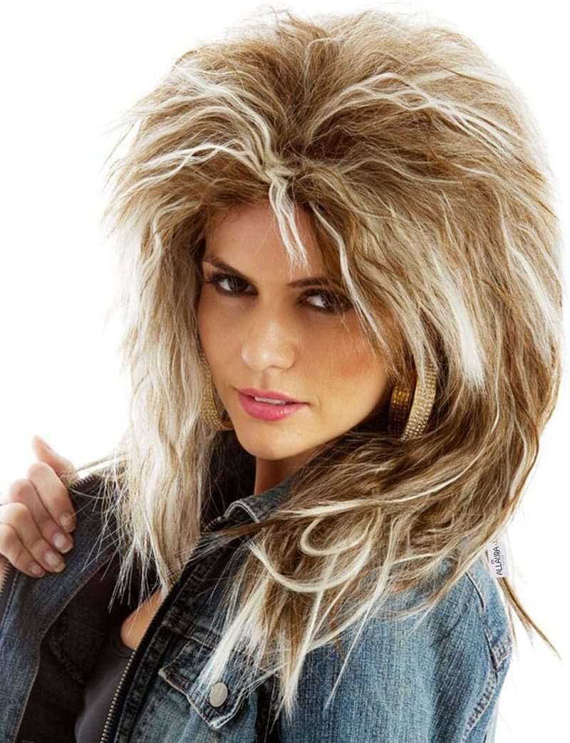 ALLAURA 80'S Rock Diva Tina Turner Costume Wig