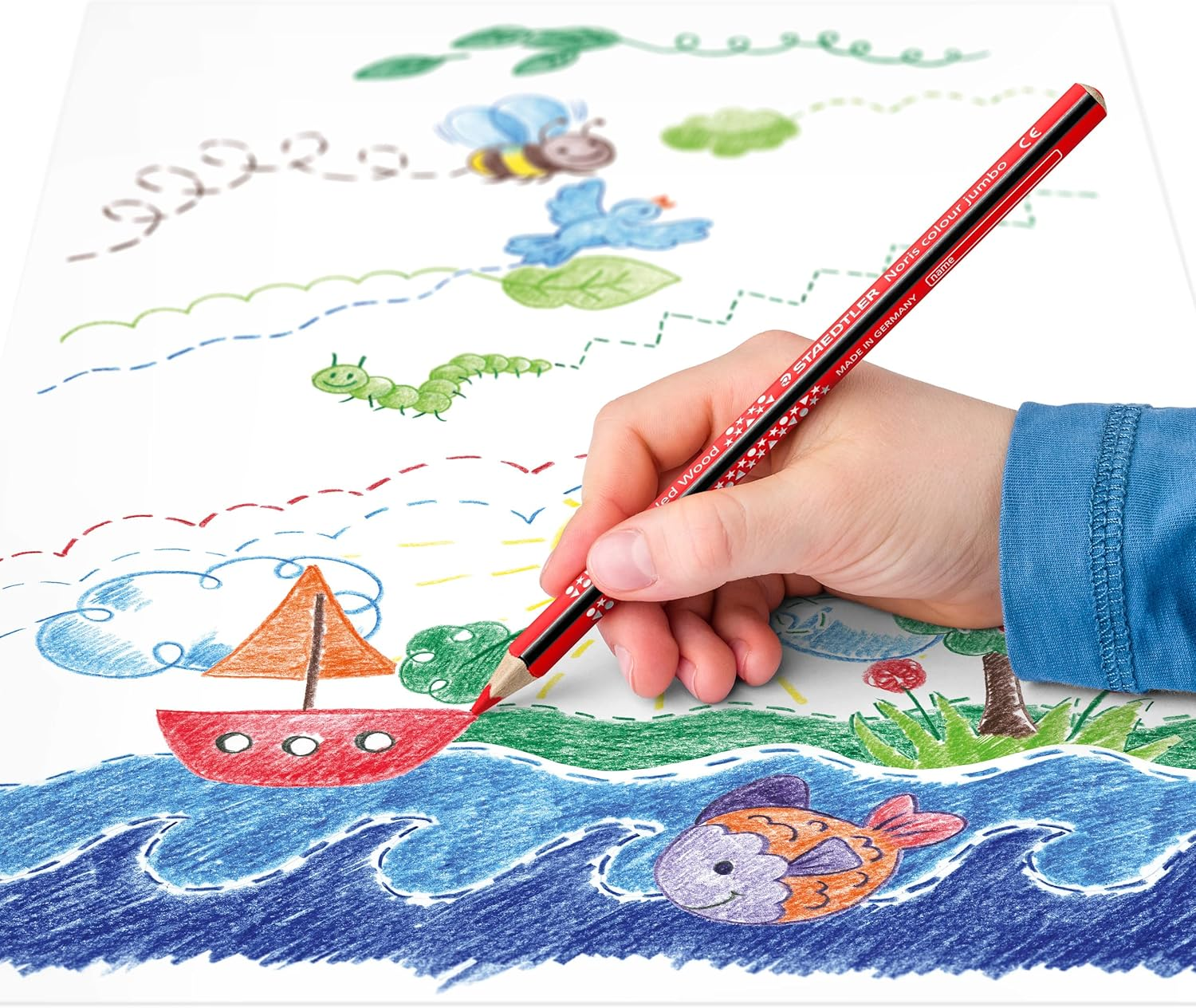 STAEDTLER 188 C12 Noris Jumbo Triangular Coloured Pencils - Box of 12 image number 1