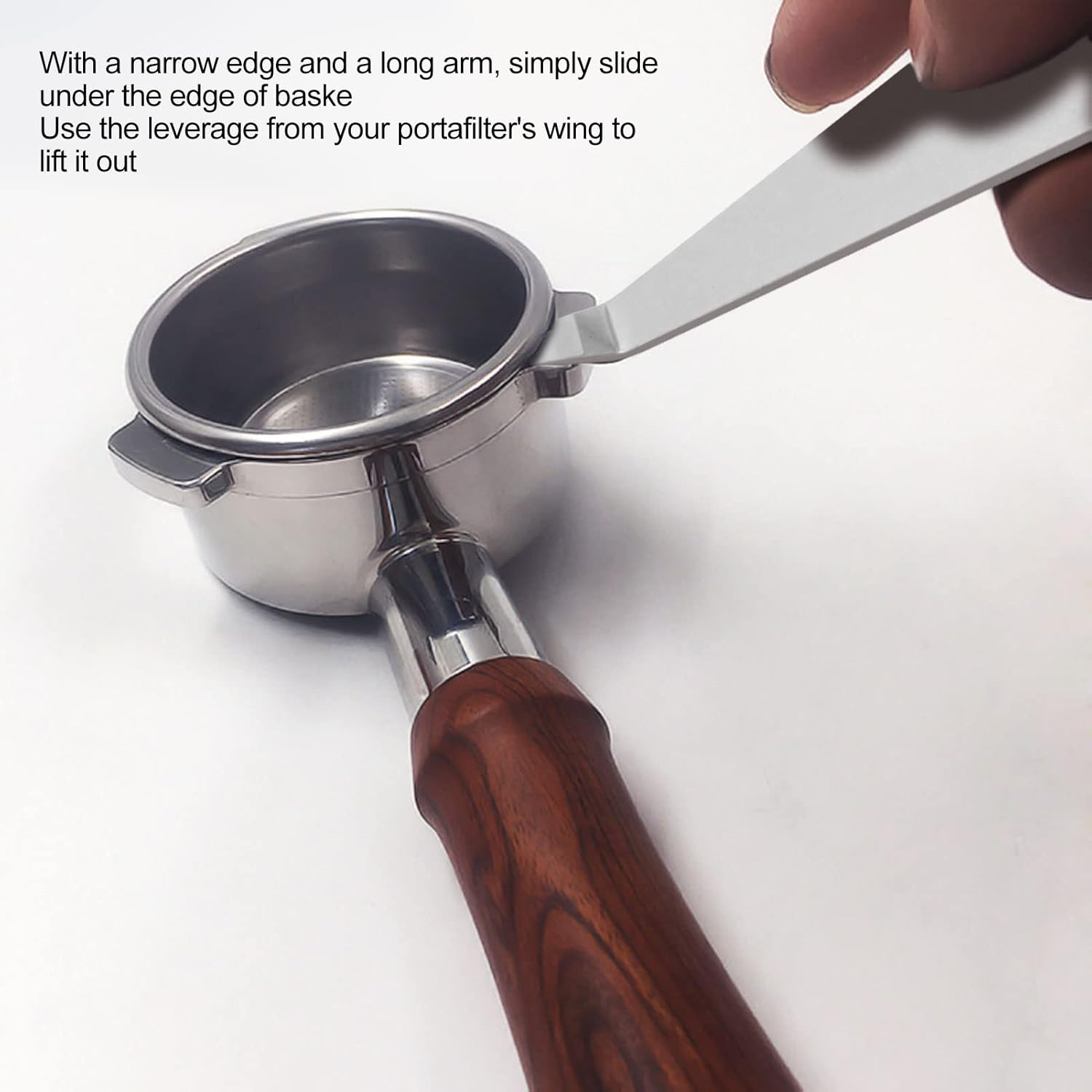 Stainless Portafilter Remover, Portafilter Basket Removal Tool, Espresso Cleaning Accessories for All Portafilter Coffee Barista Tools