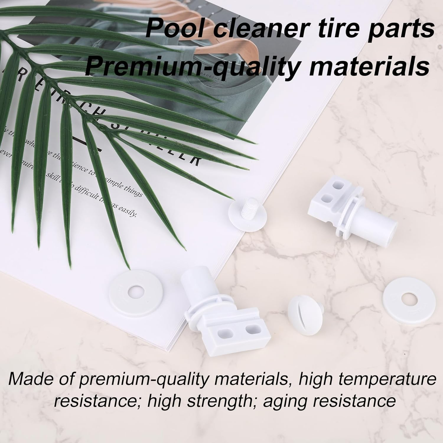 Lasuroa 6Pcs Pool Cleaner Rebuild Kit, Pool Cleaner Replacement Parts Compatible with Polaris 280 & 180 Smooth Rotation Including 2Pcs Rear Wheel Axle C65 2 Wheel Screw C55 and Washer C64 (White) image number 3