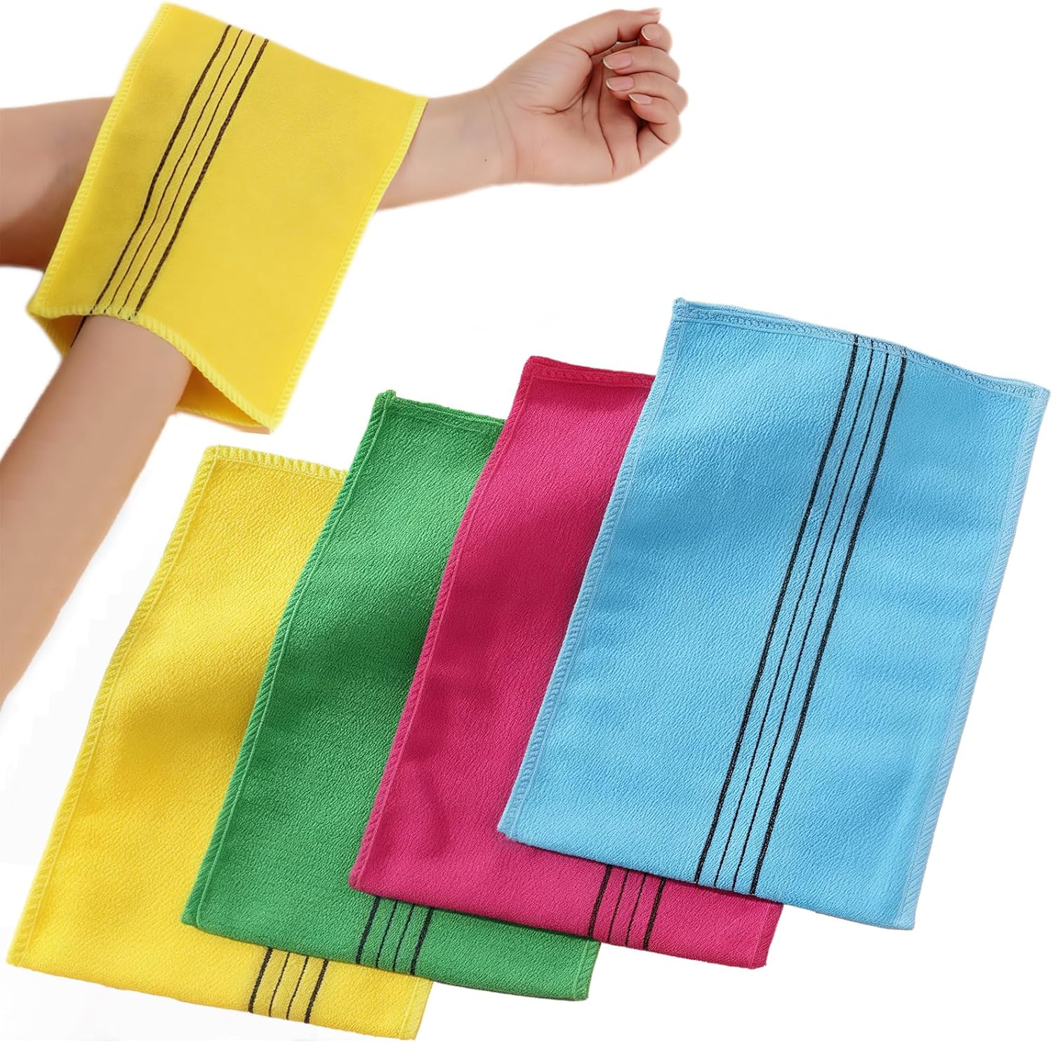 Korean Exfoliating Mitt for Remove Dead Skin Viscose Deep Exfoliating Gloves - Great for Body Scrub, Keratosis Pilaris and Self Tanning. Easily Smooth Skin Surface Dead Skin Exfoliating Gloves image number 2