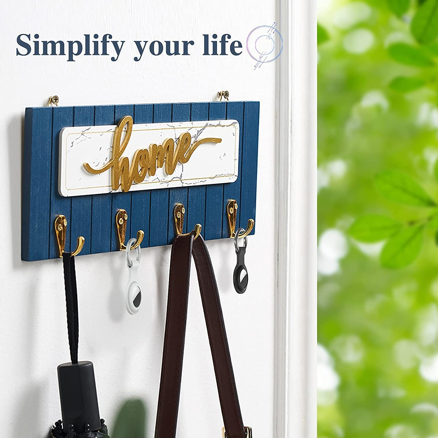 4 Pack Theapro Tag Case for Apple Tags Holder 2021, Keychain Tags Case with Anti-Lost Key Ring, Soft Silicone Anti-Scratch Lightweight Protective Skin Cover (Green+Blue+Gray+Purple) image number 2