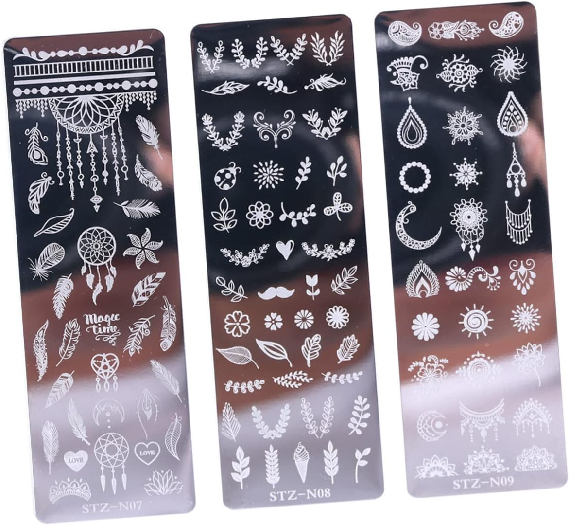 Baluue Nail Stamping Plates 6 Pieces Floral Butterfly Templates Manicure Stamping Plates Print image number 1