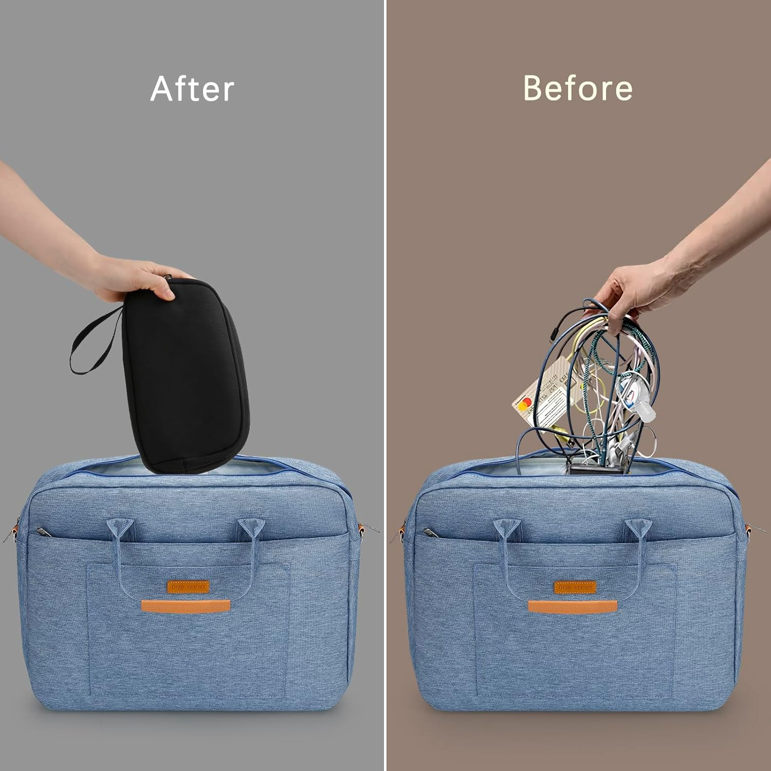 DOB SECHS Cable Bag Accessory Bag, Cable Organiser Travel Electronics Bag Tech Pouch Cable Bag for Hard Drive, Laptop Accessories, Charging Plug, Power Bank, Charging Cable, Mouse, Travel Gadgets, image number 1