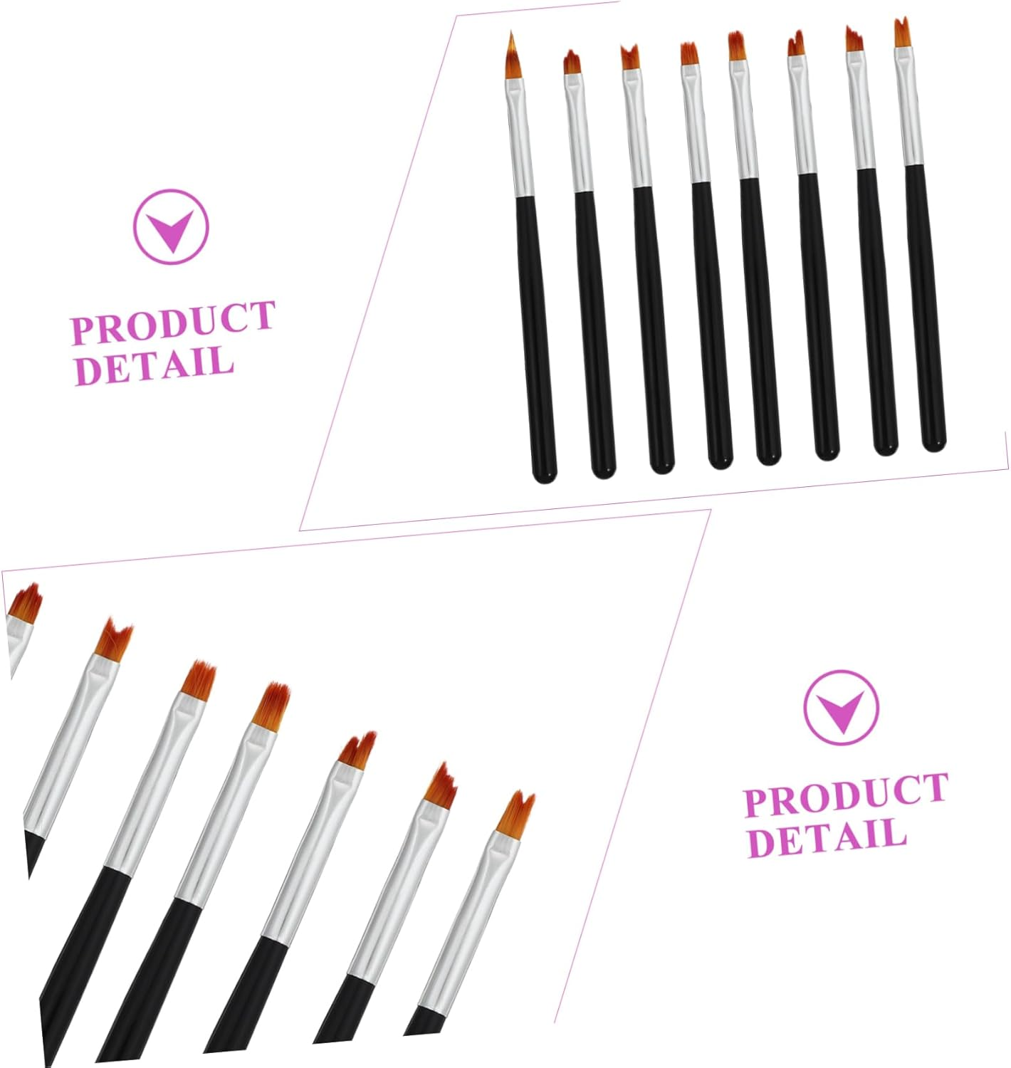 PLAFOPE 8Pcs Manicure Set Nail Art Brushes Nail Art Pen Painting Tool for Diy and Salon