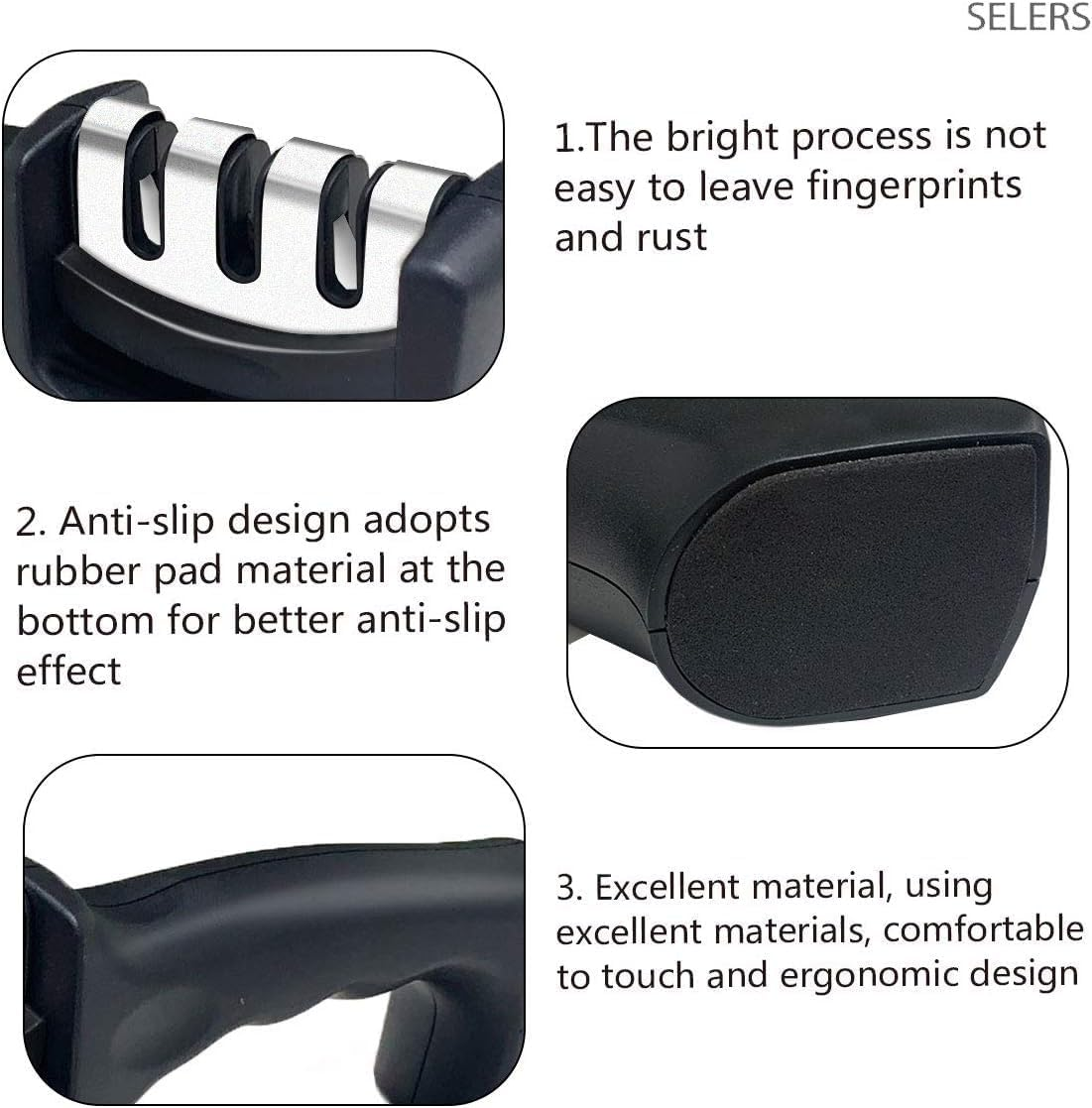 Arsline Knife Sharpener - Professional, Easy-To-Use Sharpening Tool for Kitchen, Chef, and Hunting Knives - Compact, Durable, and Ergonomic Design