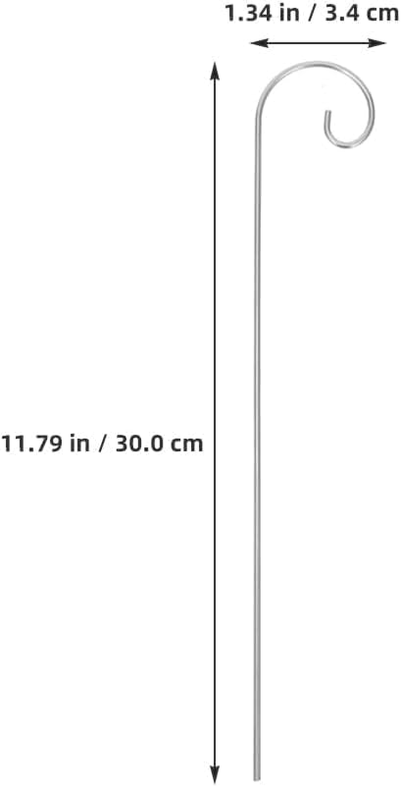 20Pcs Silver Iron Shepherds Hooks - Short Plant Tags & Floral Sticks for Outdoor Arrangements, Bird Feeder, Lantern & Card Holder, Garden Markers