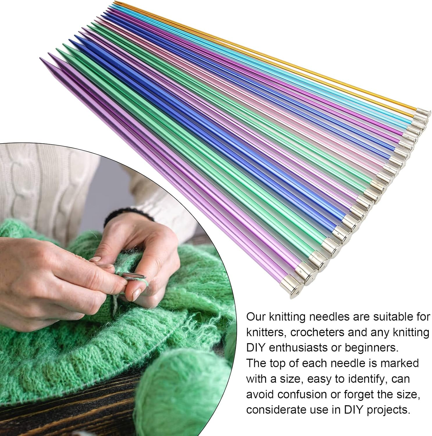 Knitting Needles Extra Long Super Long Beaded Color Scarf Needle Stitch Needle Sweater Needle Single Tip Knitting Needles image number 1