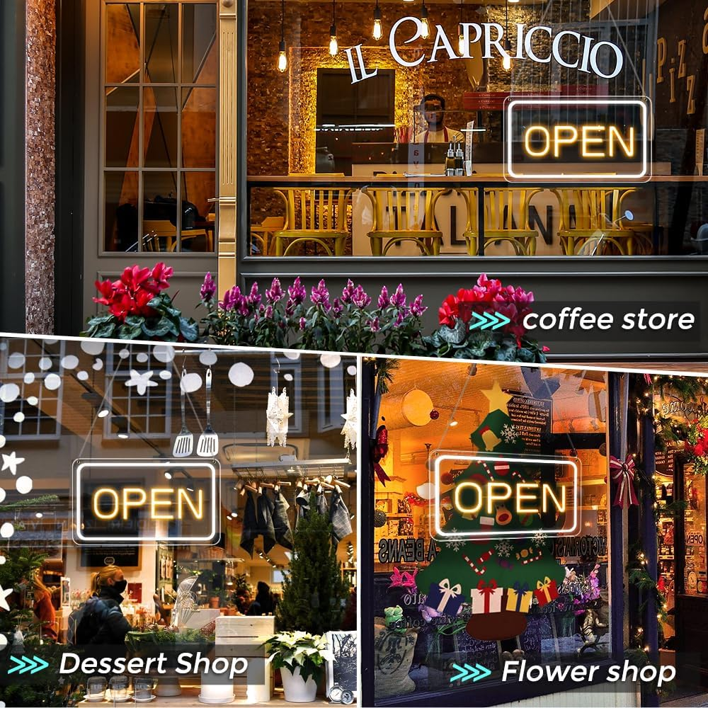 LED Neon Open Sign, 16"X 9"New Electric Signs, Ultra Bright for Busines Signs, Electric Light up Signs for Bars, Stores, Coffee Shop, Hotel Etc. image number 4