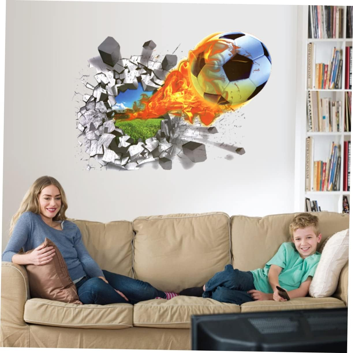 3D Basketball Wall Sticker Removable Mural Decal for Kids Room Living Room Fun Sports Decoration for Smooth Surfaces image number 6