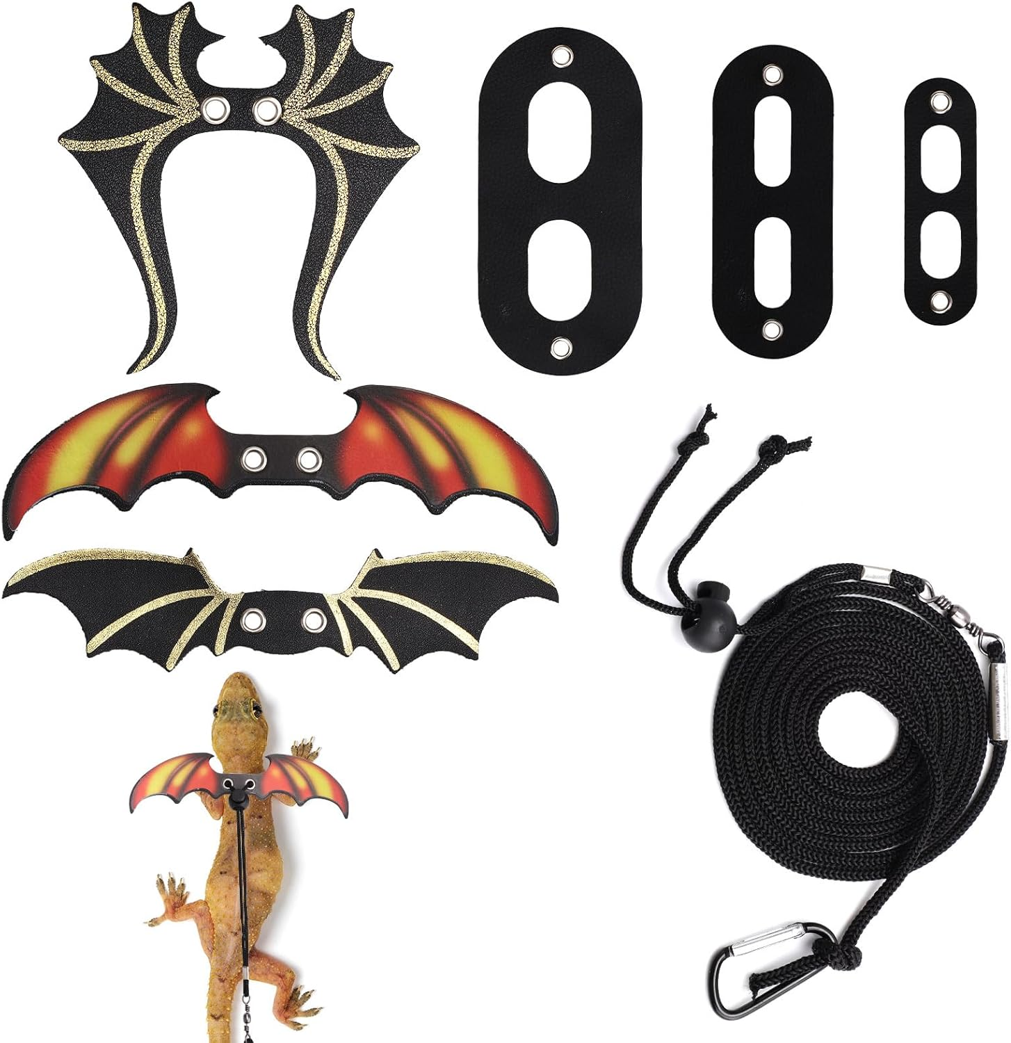 Bearded Dragon Leash and Harness Set, Adjustable Reptile Harness and Leash Cool Bearded Dragon Accessories for Small Pet Animals Reptile Outdoor Safety Walking image number 3