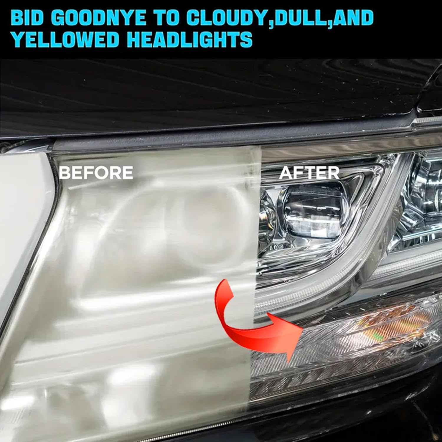 Headlight Restoration Kit - Car Headlight Repair Paste with Sponge,Deep Cleaning Automotive Polishing Yellow Remover for Vehicle Maintenance Night Driving Detailers Truck image number 5