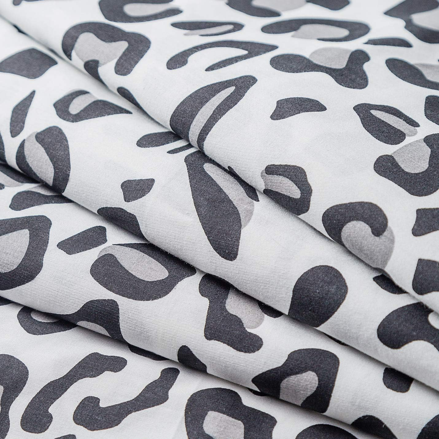 SUSYBAO Black Leopard Duvet Cover King 100% Cotton 3 Pieces Set 1 Grey White Cheetah Patterned Duvet Cover with Zipper Ties 2 Pillowcases Modern Wild Animal Print Bedding Set Soft image number 4