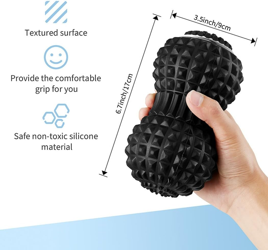 PORIYA Vibrating Roller Massager,Lightweight 4 Vibration Levels,Electric Massage Ball for Pain Relief,Back& Foot&Muscle Massager Portable and Rechargeable,Adjustable Intensity (Black) image number 5