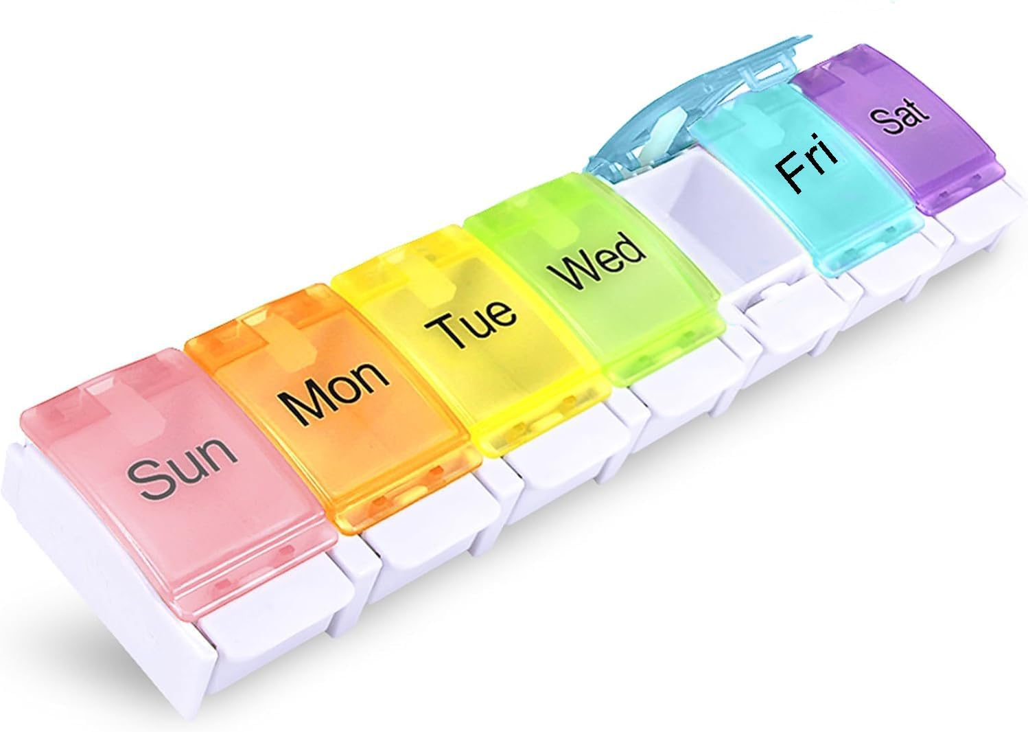 A Week 7 Day Pill Box, Weekly Pill Organizer,Weekly Medicine Box, Medicine Planner, Vitamin Storage Box, Stand Large Daily Pill Container image number 1
