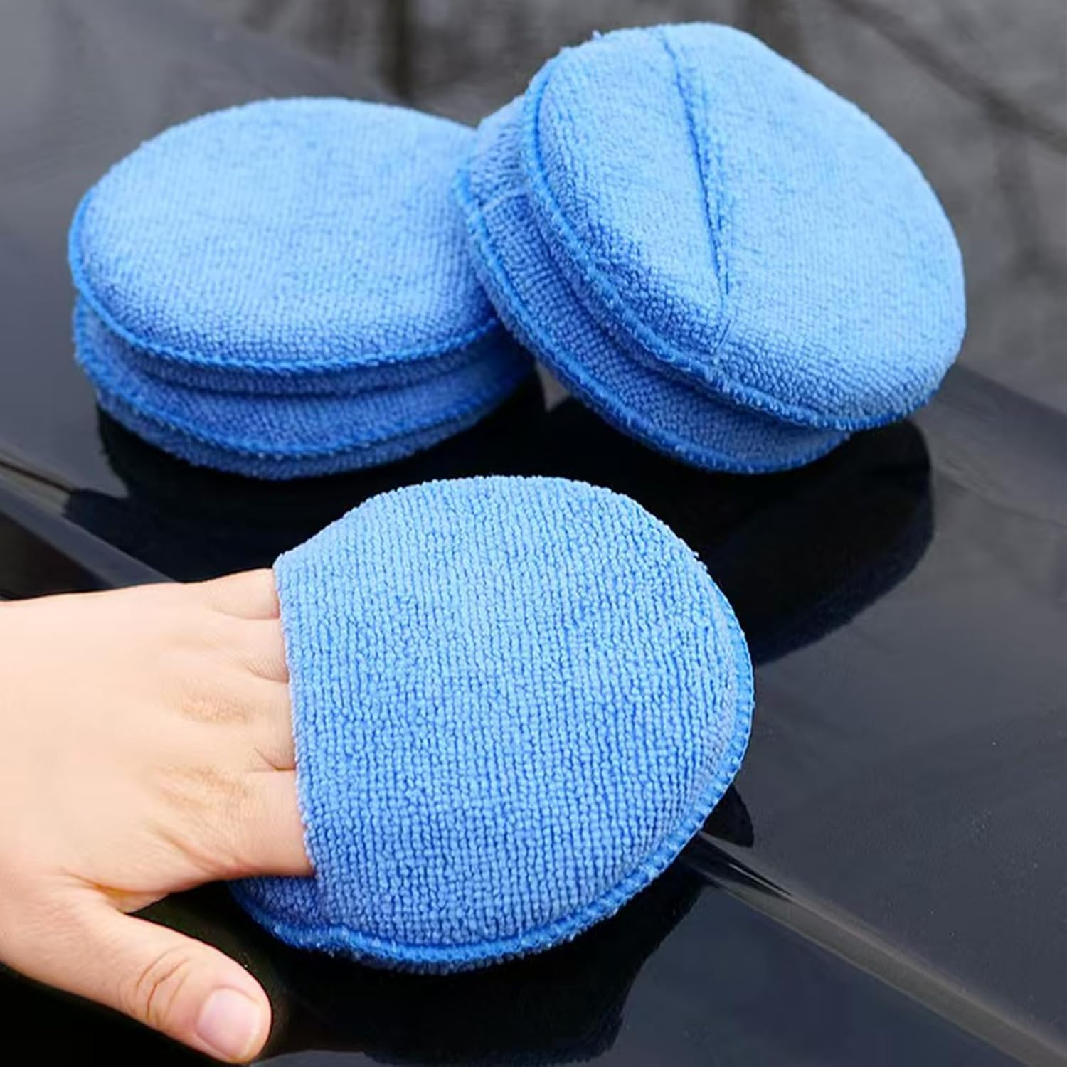 MAEZOE 5-Pack Car Wax Applicator Pads, Microfiber Applicator Pad with Finger Pocket, Buffing & Polishing Pads for Car Cleaning and Fine Polishing image number 5
