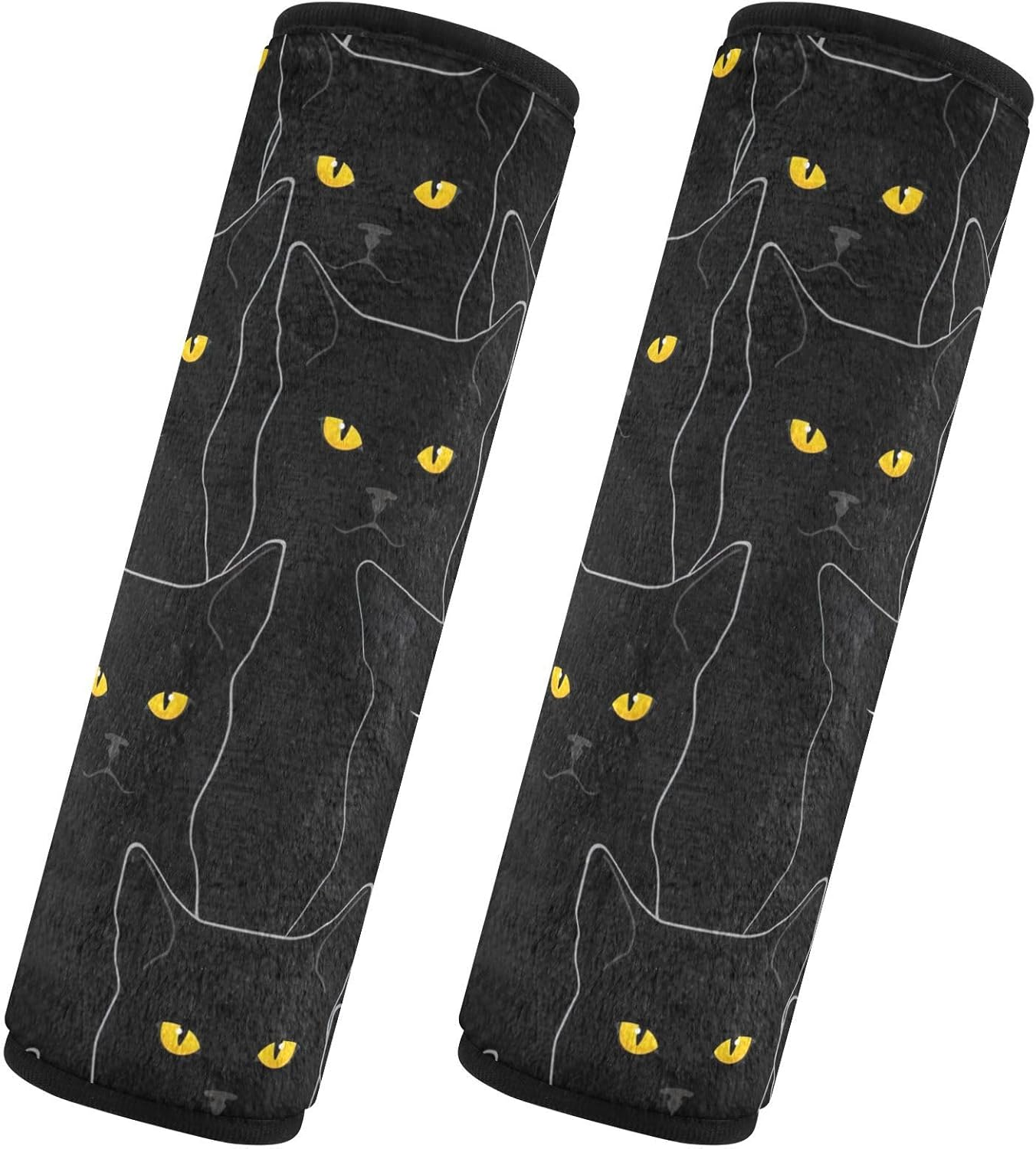 Black Cats at Night Soft Seatbelt Cover, Padded with Cotton, Shoulder Pads for Backpacks, Infant Car Seat Strap Covers image number 5