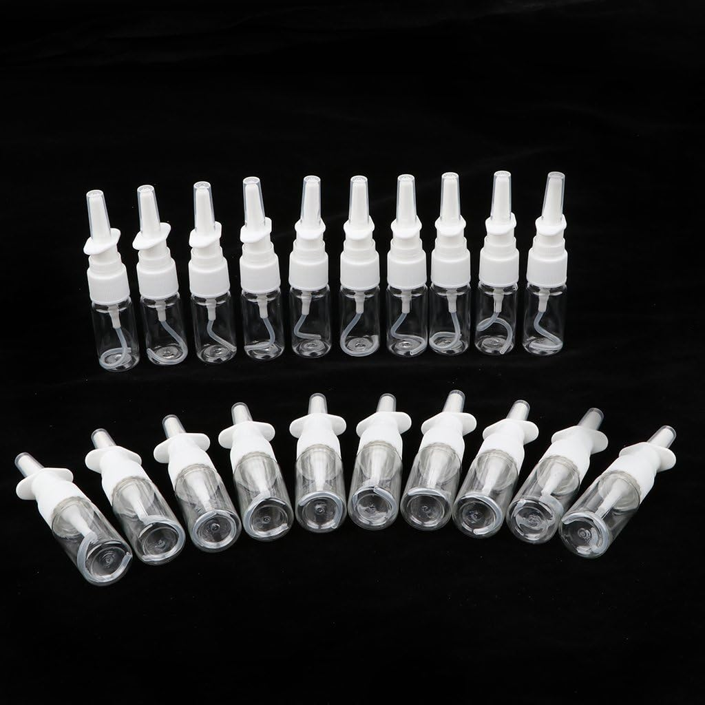 Prettyia 20Pcs Empty Refillable Nasal Spray Bottles Sprayer Containers Plastic Clear - 10Ml image number 5