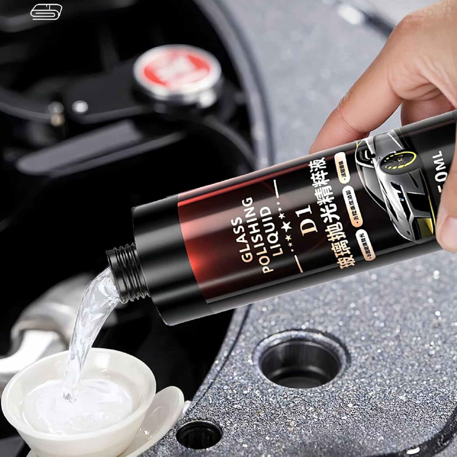 Huayeex Glass Polishing Compound | Windshield Oil Film Remover Glass Cleaner - High Gloss Shine Cleaner Detailing Supplies for Automotive Truck Men RV Safe Driving Women Travel image number 2