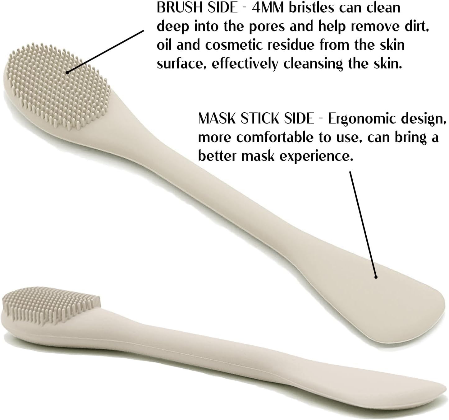 Face Mask Brush Applicator, Mask Brushes for Facials Cleansing & Exfoliating, Facial Clay Mask Applicator Tool Silicone Mask Spatula Cream Skincare for Apply Cream, Lotion, Mud, Clay (Black+Starlight) image number 3