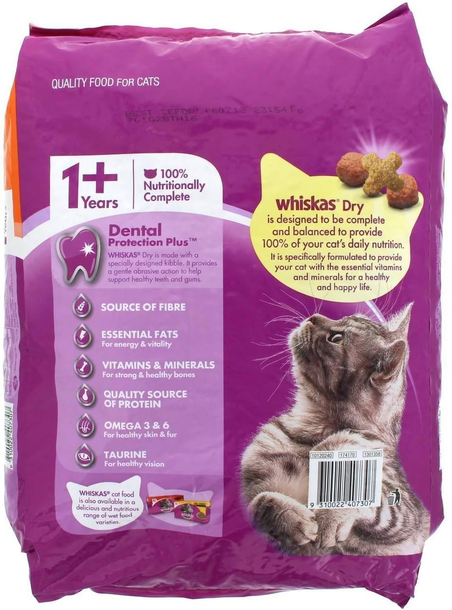 Whiskas Adult Chicken and Rabbit Flavour Dry Cat Food, 6.5 Kg image number 2