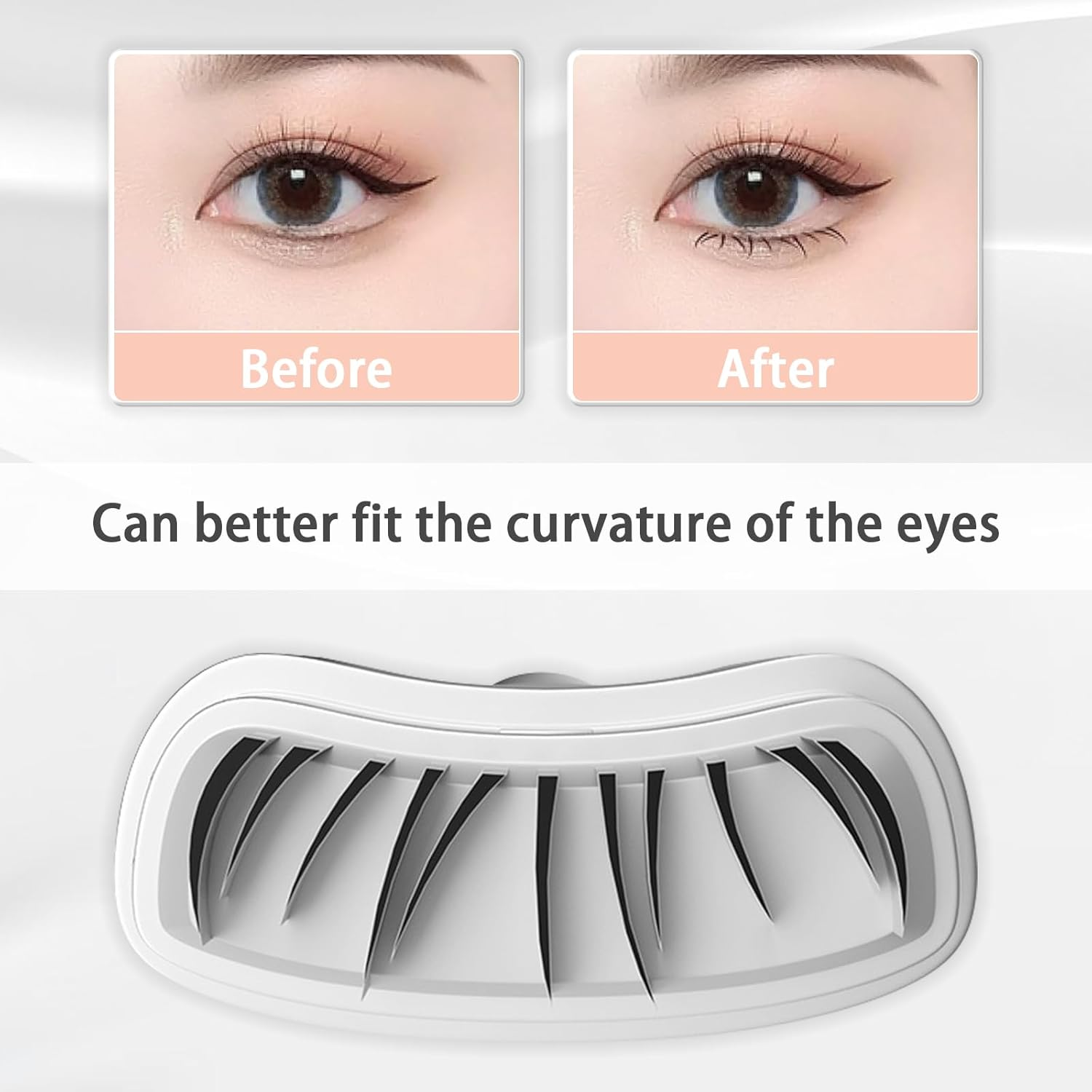 WALULAN 2-In-1 Waterproof Sweatproof Eyeliner,Lower Lash Stamp, Silicone Eyelash Stamp, Lower Eye Makeup Tool - 01 image number 5