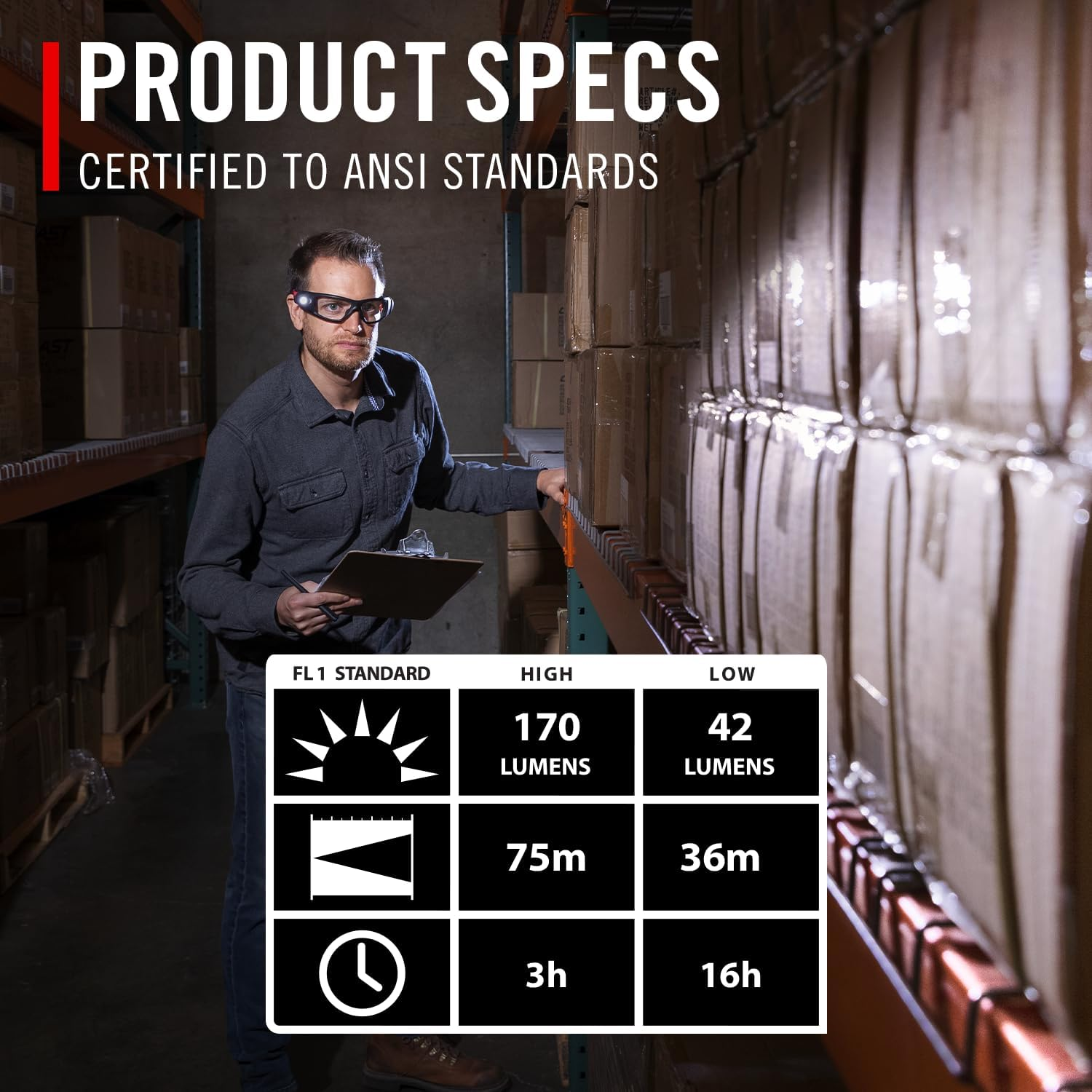 Coast SPG500 Rechargeable Lighted LED Safety Glasses image number 6