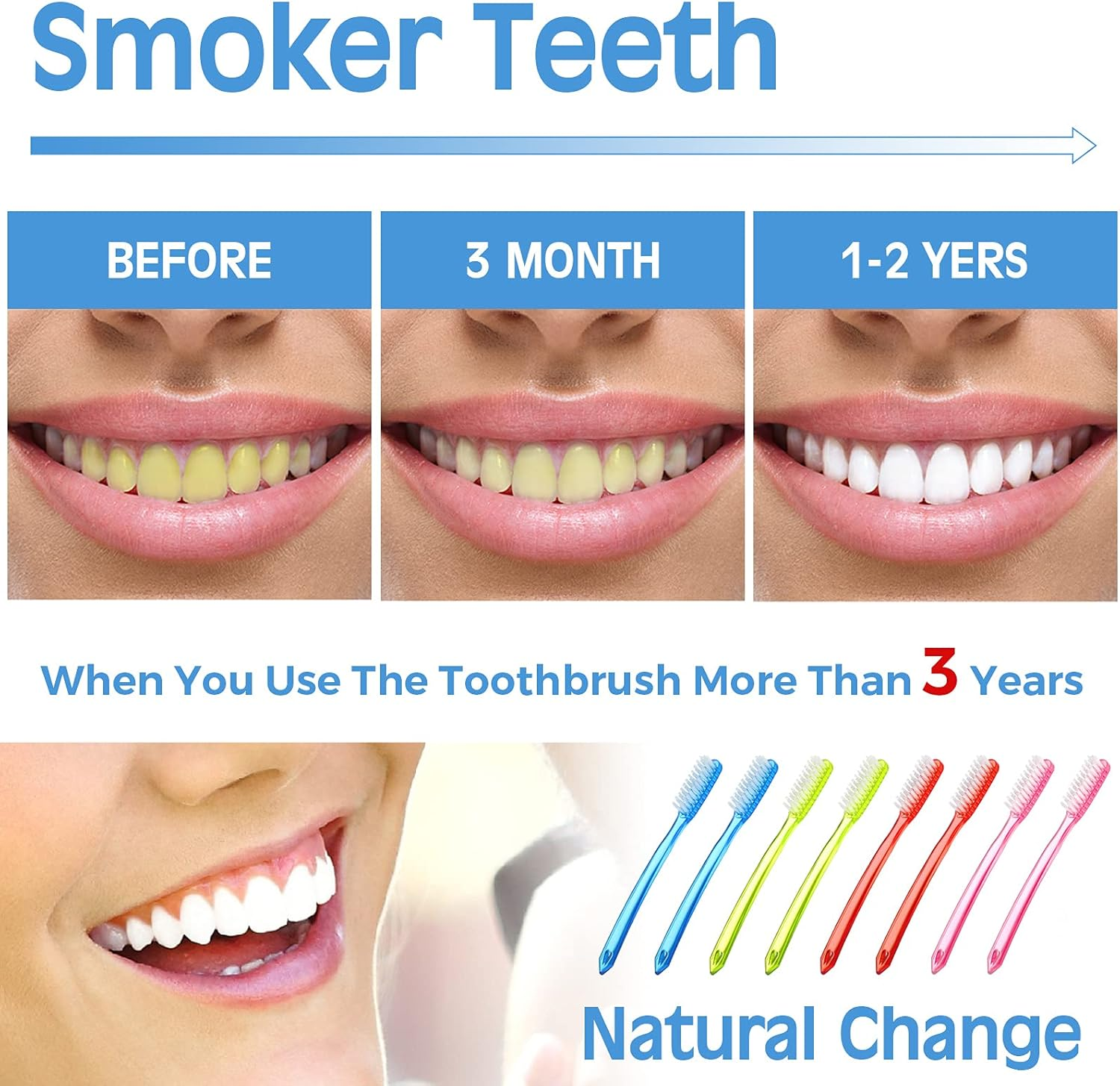 Zopeal Extra Hard and Firm Toothbrush for Adults Bulk Huge Large Long Head Bristle Full Head Manual Toothbrush for Whitening Cleaning(8 Pieces) image number 1