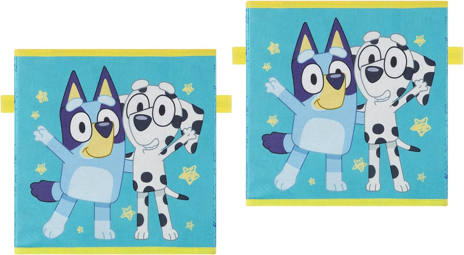 Idea Nuova Bluey Set of Two Spacious Collapsible Storage Cubes, 10"X10"X10"