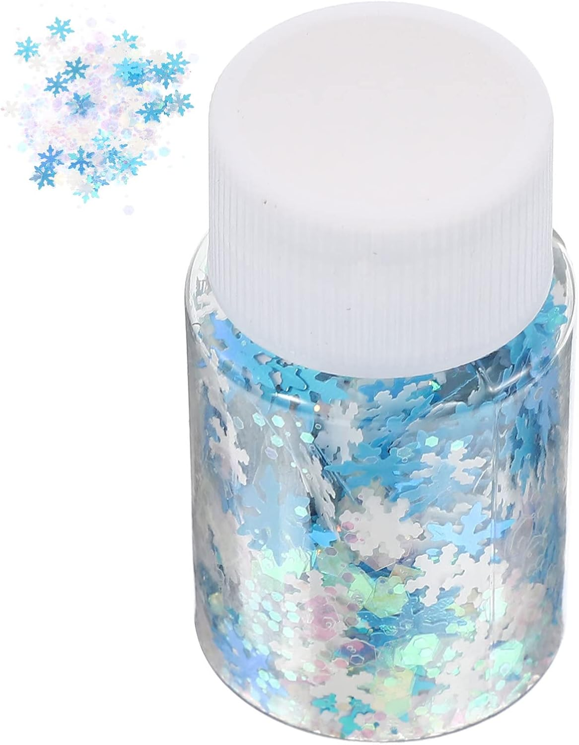 COHEALI 4 Bottles DIY Snowflake Sequins for Phone Case Decor Epoxy Crafts Winter Christmas Embellishments Resin Accessories