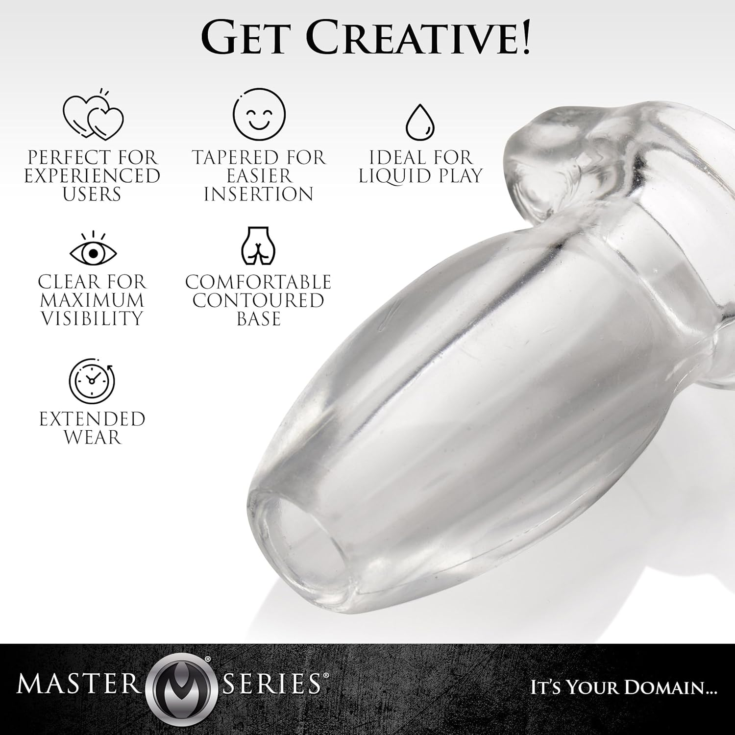 Master Series Gape Glory Clear Hollow Plug image number 2