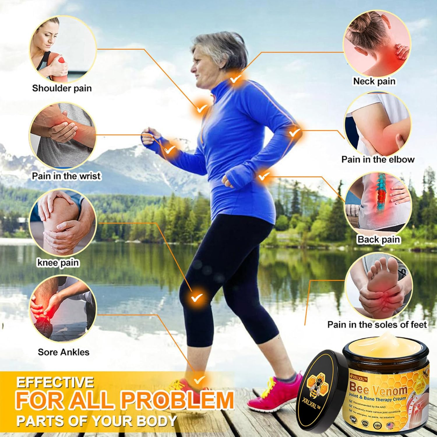 XRLXRL Bee Venom Joint and Bone Cream,Xrlxrl Bee Venom Cream,Improve Joint Mobility, Fast-Acting (4) image number 5