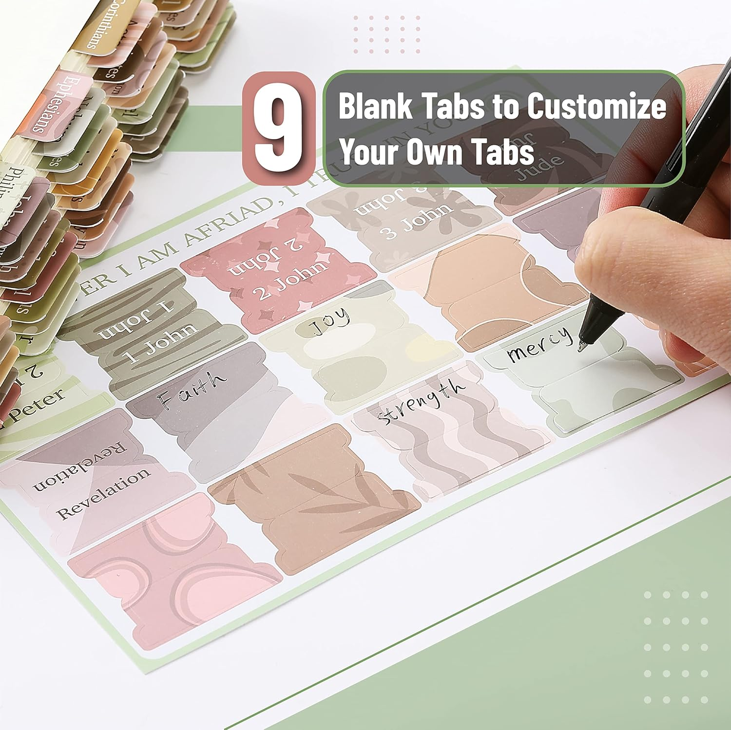 Mr. Pen- Bible Tabs, 75 Tabs, Laminated Bible Tabs for Women and Men, Bible Tabs for Study Bible, Bible Index Tabs, Bible Book Tabs, Bible Labels Tabs, Mr Pen Bible Tabs image number 3