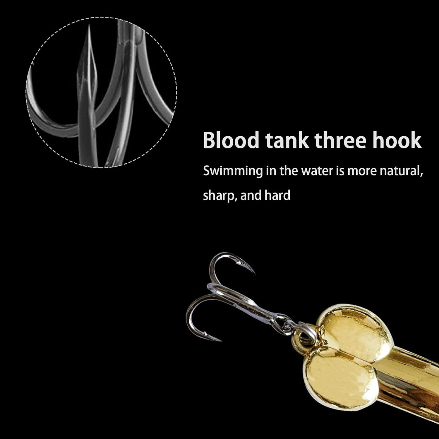 4Pcs Funny Fishing Lures, Top Water Bass Fishing Lure, Bass Fishing Gear Spinner Baits Freshwater Saltwater Fish Equipment Fish Hook Gift for Fathers Day, Fishing Gifts for Men - Rose Gold image number 6