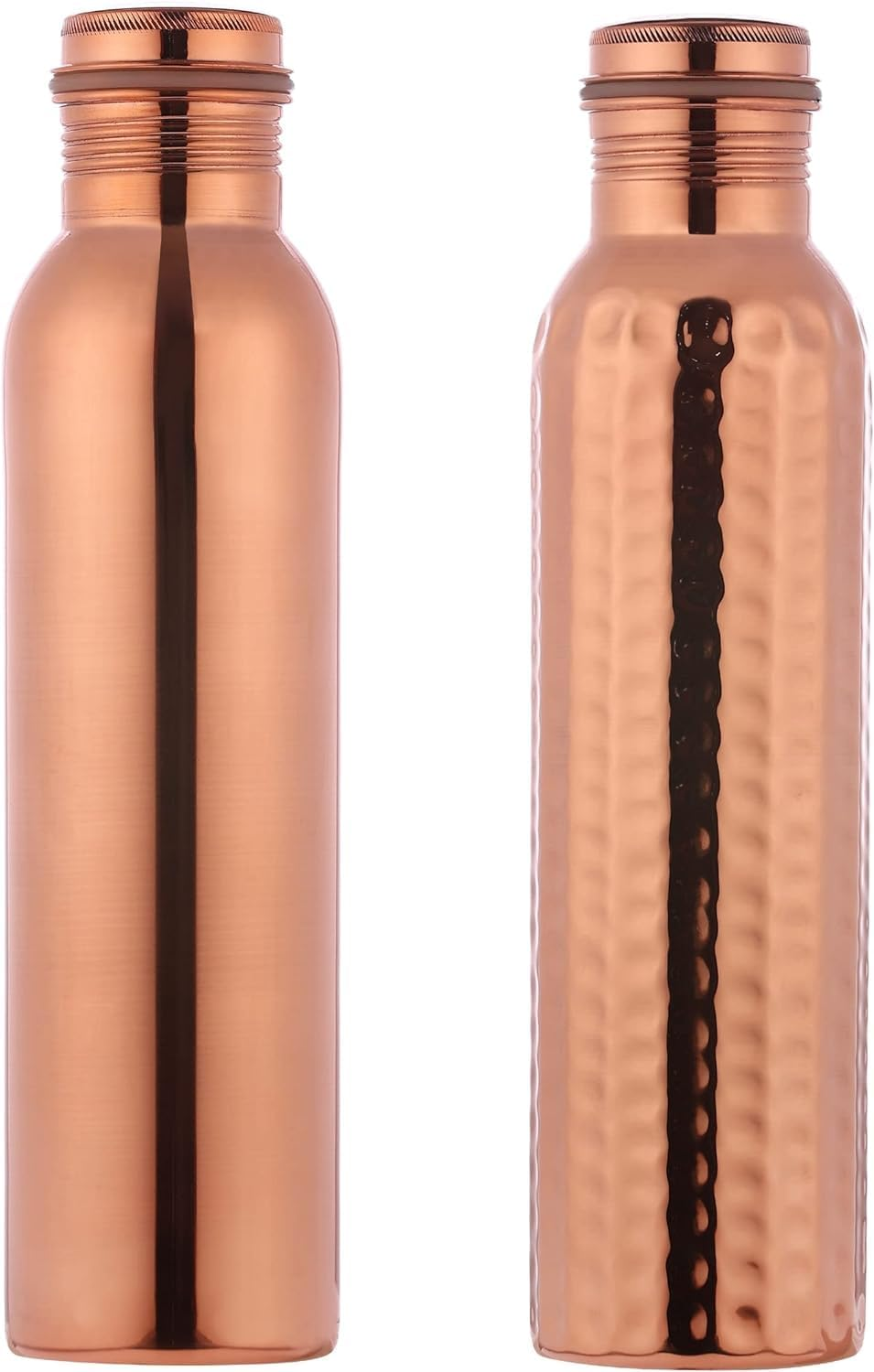 Healthgoodsau - Set of 2 Pure Copper Water Bottles 950Ml | Leak-Proof Ayurvedic Copper Water Bottle for Health Benefits | Joint-Less Copper Water Bottles image number 4