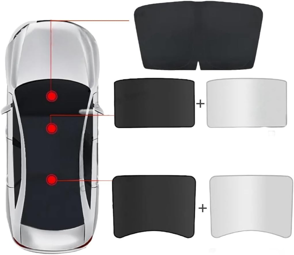 Tesla Model 3 Accessory 2023 Australia Glass Roof Sunshade (BLACK) Windshield+ Front + Rear Top Shades for Glass Roof Sunroof for Model 3 Sunshades Only Fit to Yr 2021-2023 Models. image number 6