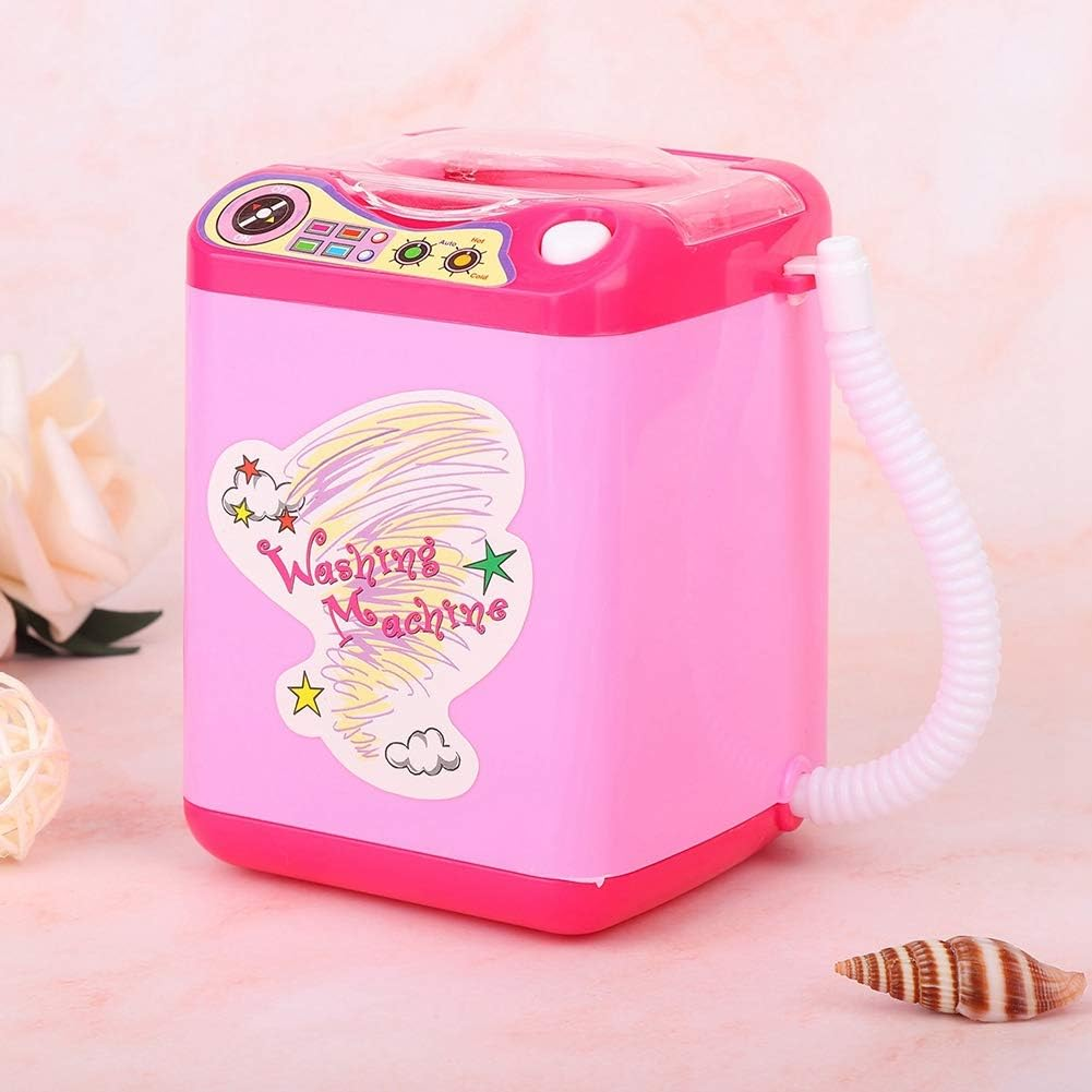 RIZGHWOY MINI ELECTRIC BRUSH WASHER with DEHYDRATION FUNCTION for MAKEAGE TOOL OPERATION of a Button, Rose Red 3.9 X 3.1 X 4.3In (Roseate) image number 5