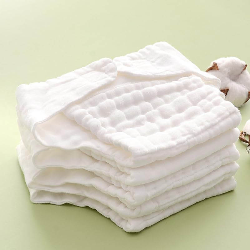 5Pcs Washable Cloth Diapers Inserts - Newborns Reusable Cotton Nappies Soft and Breathable for White Nappy Liners 9-15 Months