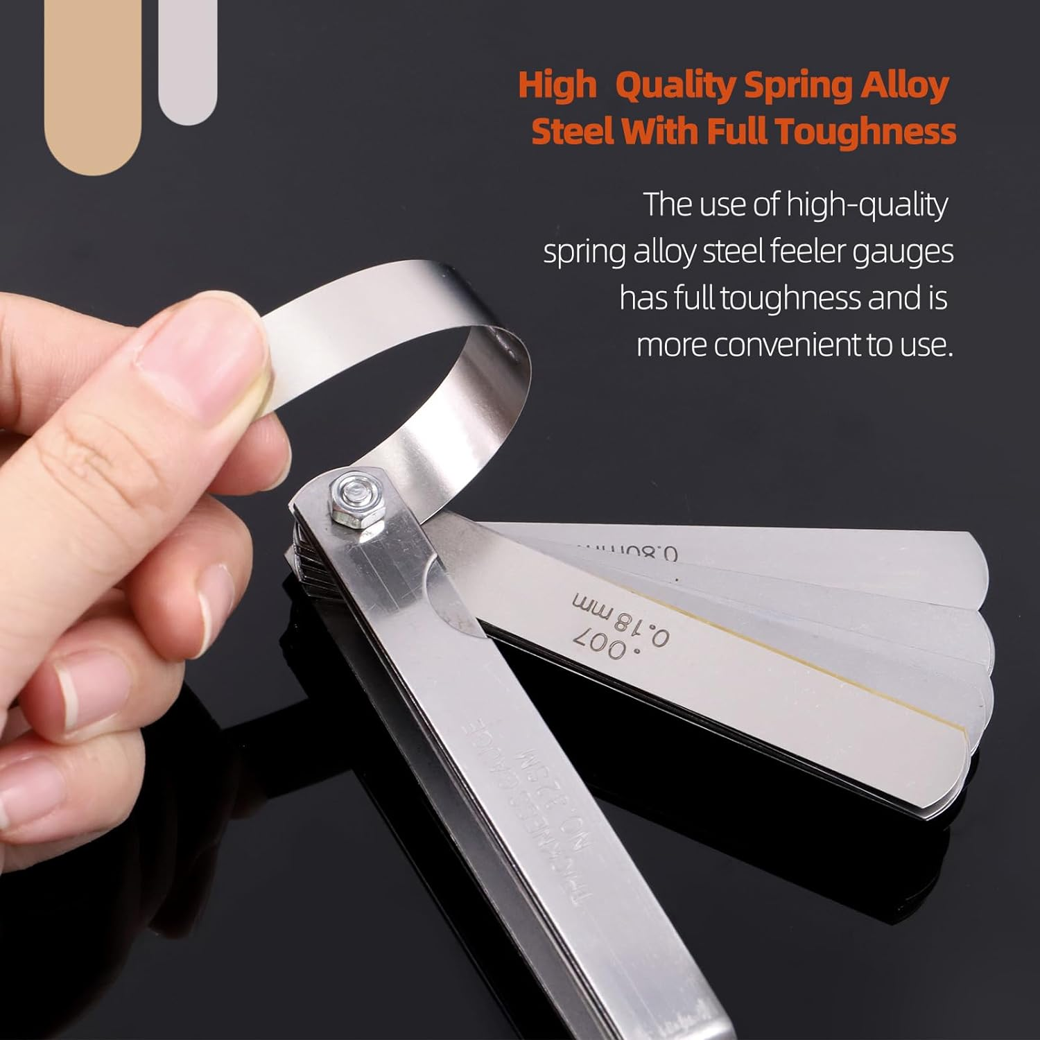 Tanstic 4Pcs Valve Adjusting Tool Kit, Motorcycle Scooter Valve Tool, Engine Valve Screw Repair Wrench, Valve Tappet Adjusting Square Hexagonal Hole Tool with Straight Offset Feeler Gauge Set image number 3