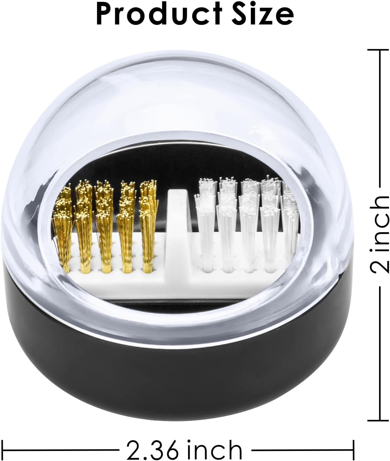 AMAZDIP Nail Drill Bits Cleaning Brush Case-Double Head Steel Wire Brush and Nylon Brush for Cleaning Carbide/Ceramic Nail Drill Bits-Black image number 6