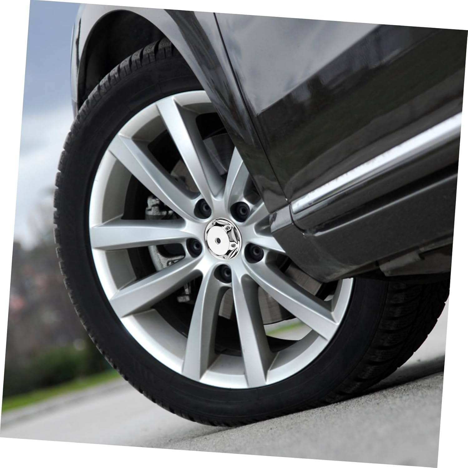 TOGEVAL Car Wheel Hub Caps Rim Center Caps 68Mm 4Pcs Silver Auto Wheel Center Covers Replacement Automotive Tire Accessories image number 6