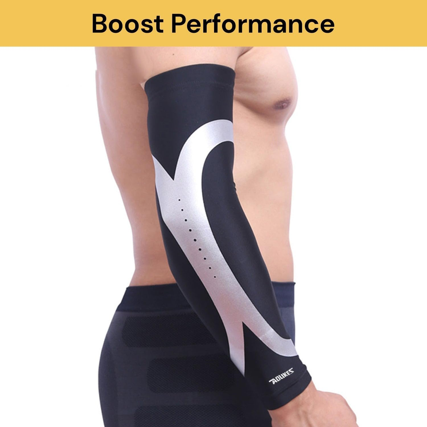 Elbow Brace Compression Sleeve Elastic Support, Tendonitis Pain, Tennis Elbow, Golfer'S Elbow, Arthritis, Bursitis, Basketball, Baseball, Football, Golf, Lifting, Sports (S) image number 4