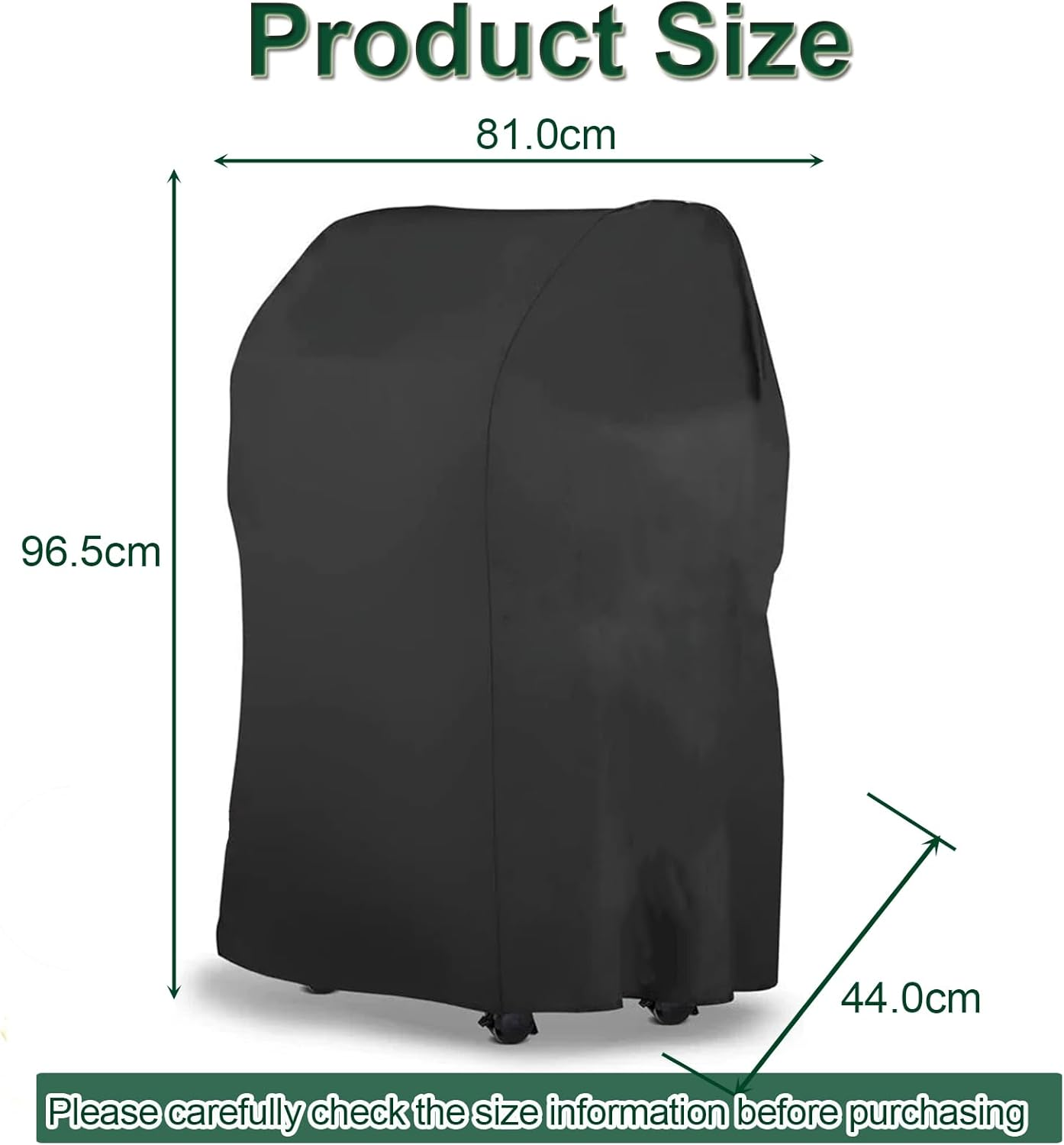 Outdoor BBQ Cover, 81Cm Waterproof Barbecue Grill Covers, Weather & Fade Resistant Gas Grill Protector, 210D Oxford, BBQ Grill Cover for Weber Q100 Q1000 Q200 Q2000, Black image number 4