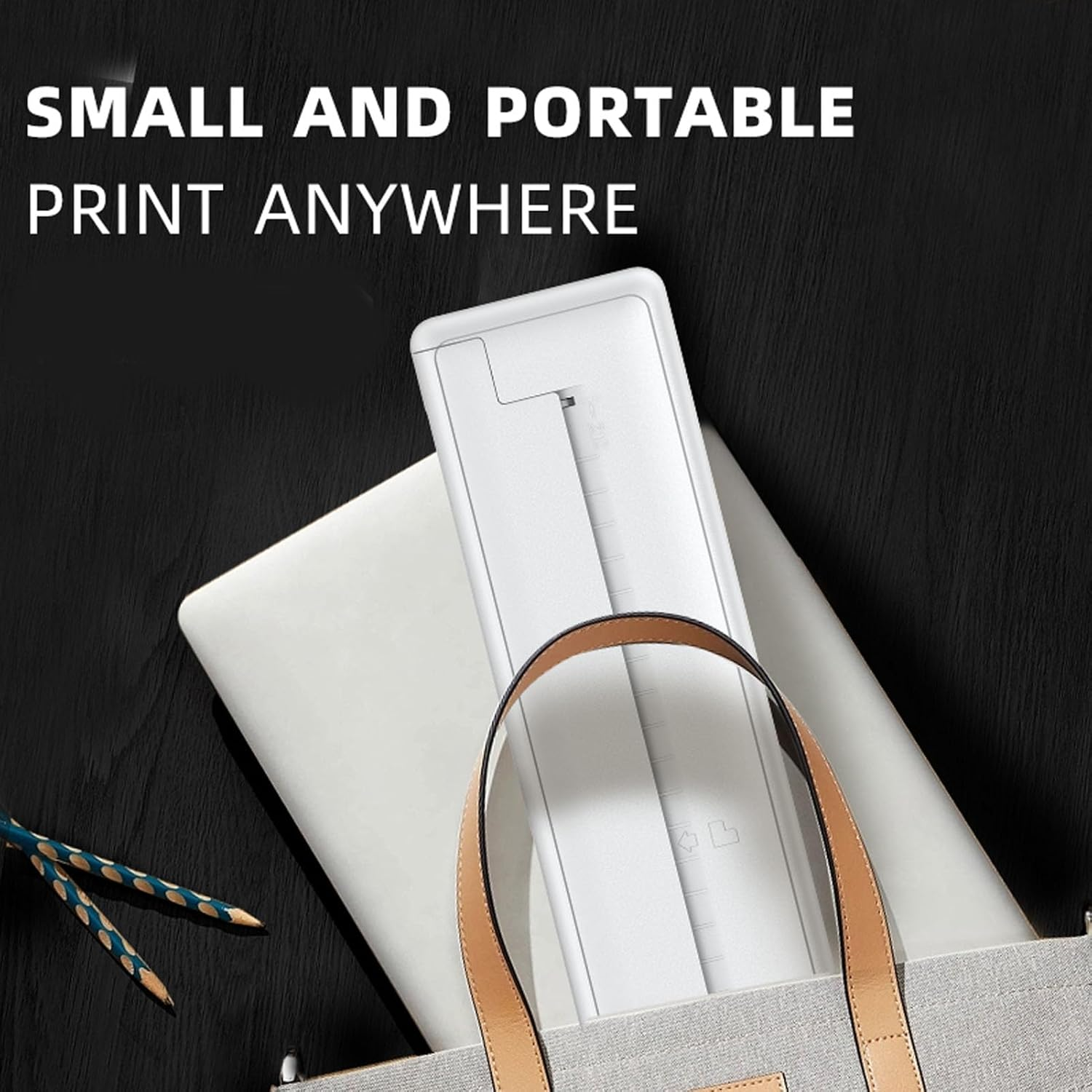 Wireless Inkless Portable Printer, 200Dpi Mini Portablerechargeable A4 Thermal Printer Compact Printer for Android for Ios Phone & Laptop, A4 Paper Printer